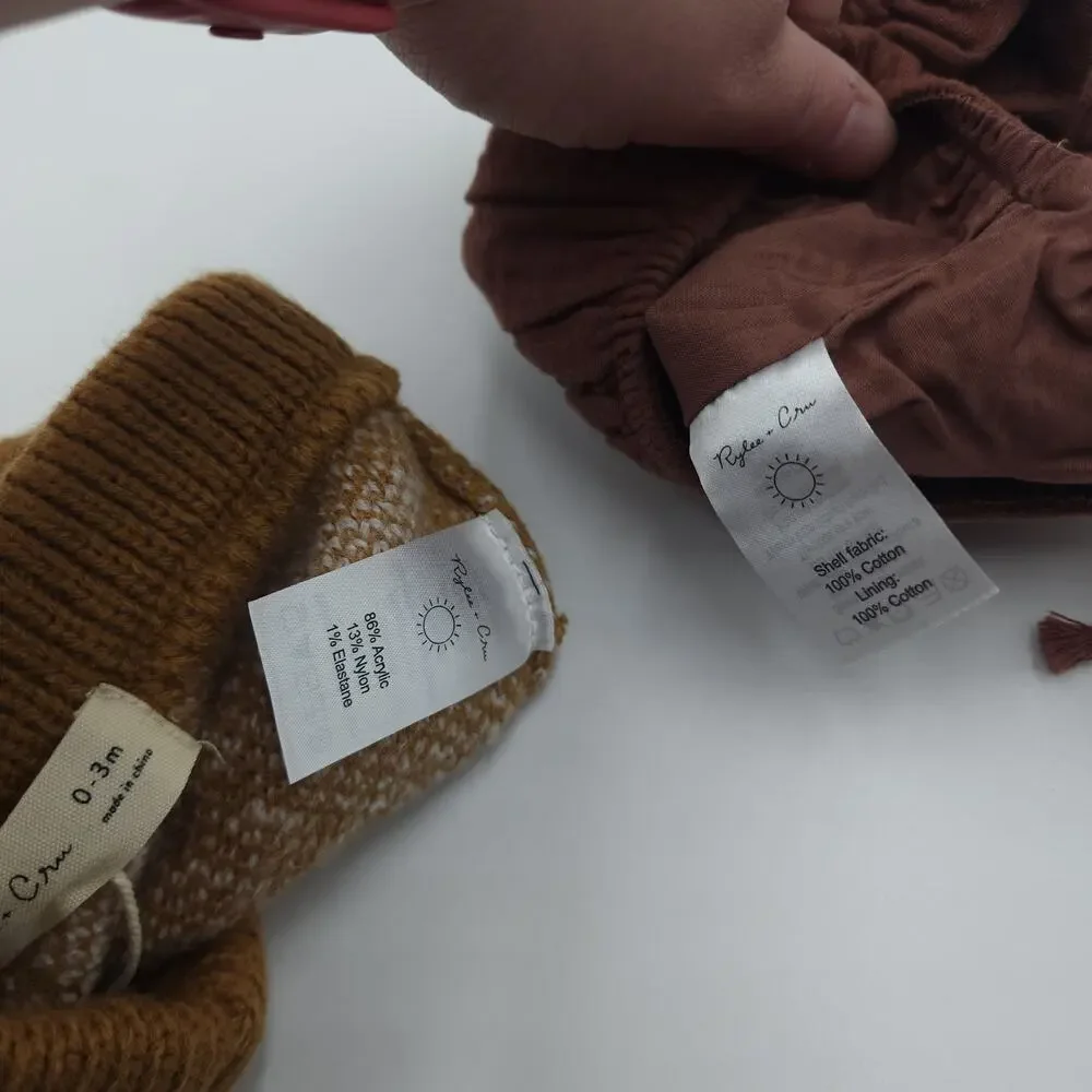 Rylee + Cru Knit Triangle Mustard and Cotton Bloomers Brown Shorts